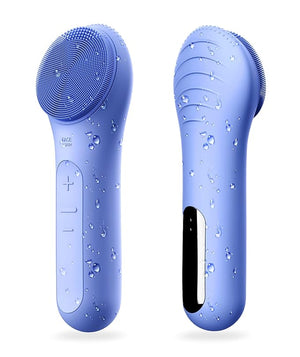 N?graCoola CLIE Facial Cleansing Brush Waterproof and Rechargeable Face Scrub Brush for Men &amp Women Cleansing Exfoliating and Massaging Electric Face Scrubber - Blue