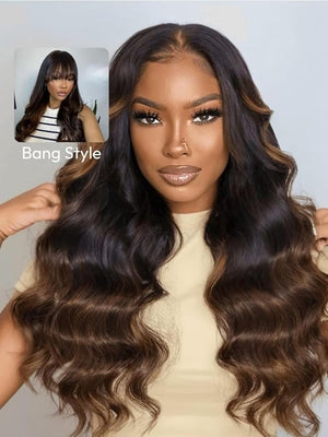 UNICE Bye Bye Knots 7x5 Pre Cut Lace Glueless Wig Chestnut Brown Ombre Loose Wave Wig Pre Bleached Invisible Knots Pre Everything Wig Human Hair Pre Plucked 150% Density 24inch
