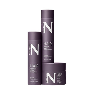NULASTIN Vibrant Scalp Travel Kit - Hair Shampoo (2.54?Fl?Oz) Conditioner (2.54?Fl?Oz) &amp Scalp Scrub (1.7?Fl?Oz) for Fine Hair - Volumizing Color?Safe &amp Vegan Hair Set (3 Count)