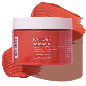 Pallure Color Pigment Refresher Mask, Semi Permanent Hair Color Depositing Conditioner, 8.5 Oz Rose Gold