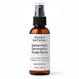 Scalp Comfort Spray Unscented Plant-Based Relief for Dry Itchy &amp Flaky Scalp with DMSO Sulfur &amp Black Seed Oil 2 fl oz