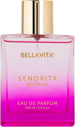 BellaVita Luxury SENORITA Perfume for Women (3.4 fl.oz) | Floral &amp Fruity Fragrance with Pomegranate Mint &amp Musk | Notes of Yuzu and Lotus | Vegan &amp Cruelty-Free Womens Perfume