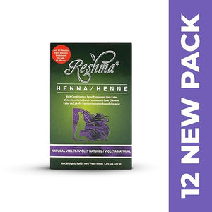 Reshma Beauty 30 Minute Henna Hair Color Infused with Organic Henna Lawsonia Inermis 100% Gray Coverage for Soft, Shiny Hair, Plant-Based Hair Dye?12.6 oz Pack of 12 (Violet)