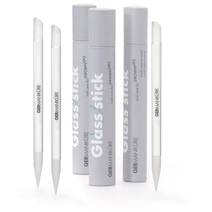 GERMANIKURE Glass Cuticle Stick, Set of 3 - Cuticle Pusher, Remover, Callous &amp; Dry Skin File, Nail Shaper - Ethically Made in Czech Republic - Professional Cuticle Care Tool - No Case