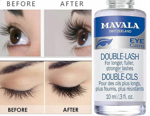 Mavala Double Lash Nutritive Eyelash Serum for the Appearance of Longer Lashes Natural Looking Denser Lashes + Eyebrows 0.3 Ounce Bottle (1 Pack)