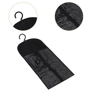 jojomis 6 Pieces Wig Storage Bags with Hooks, Portable Hair Organizer, Transparent PVC Front for Easy Identification, Non-Woven Fabric, Space-Saving for Extensions &amp; Accessories