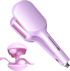 Wave Curling Iron 1.57 Waver Curling Wand with 4 Temp Settings 30S Fast Heating Curling Wand 20 Million Negative Ions Ceramic Hair Waver Anti-Scalding Anti-Tangle Auto Power Off (Purple)