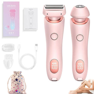 Mermaid Shaver Waterproof Electric Razor for Women 2 In 1 Electric Shaver Razors for Women Women Electric Shaver Women's Bikini Trimmers Ipx7 Waterproof Wet &amp Dry (Pink)