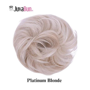 Juvabun Small Messy Bun Hair Piece - Platinum Blonde| Small messy Bun Scrunchie for thin Hair | Everyday Wear Hair Pieces for Women Washable &amp Realistic| Synthetic faux Hair Bun Scrunchie -Platinu