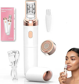 PluxyEpil Pro 3.0 Women Face Epilator ? 2-in-1 Hair Removal Gentle &amp Painless Hair Remover for Upper Lip Chin Eyebrows &amp Cheeks (White)