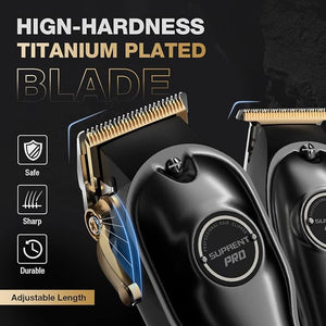 SUPRENT PRO Professional Hair Clipper and Trimmer Set with Foil Shaver Professional Barber Clippers for Men