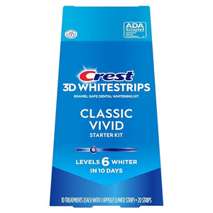 Crest 3D Whitestrips, Classic Vivid, Teeth Whitening Strip Kit, 20 Strips (10 Count Pack)