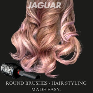 Jaguar T350 Thermal Round Hair Brush 43mm ? Boar &amp; Nylon Bristle Blow-Dry Brush for Volume, Smoothness &amp; Curl ? Heat-Retaining Barrel for Fast Styling ? Professional Hair Brush for Medium to L