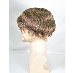 Men¡¯s Toupee 10x8inch Hair Pieces for Men 100% European Virgin Human Hair Replacement System Natural Hairline Topper AU Middle Lace with PU around (#7 color)