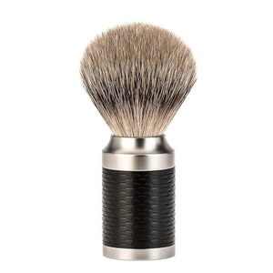 M?HLE Rocca Stainless Steel Black Silvertip Badger Shaving Brush
