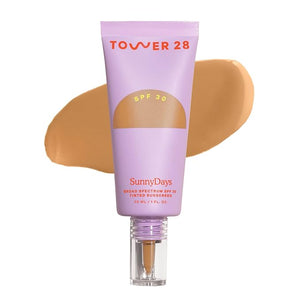 Tower 28 Beauty SunnyDays SPF 30 Tinted Mineral Sunscreen - For Sensitive Skin - 2-in-1 Facial Broad Spectrum UVA/UVB Protection + Foundation - Shade 30 PCH - Medium with Yellow Undertones 1 Fl Oz
