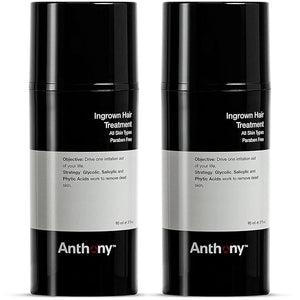Anthony Ingrown Hair Treatment for Men (Pack of 2) ? Gel Solution to Calm Down Razor Burn ? Scar and Redness Eliminator Bump Removal ? 3 Fl. Oz