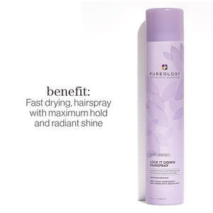 Pureology Style + Protect Lock It Down Hairspray for Color-Treated Hair Maximum Hold 11 Ounce