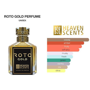 Heaven Scents Roto Gold Perfume for Unisex Extrait De Parfum Spray, 3.4 Ounce