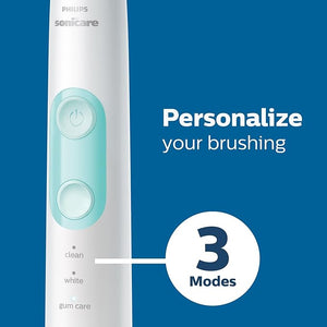 Philips Sonicare Compact Flosser 1000 Purple ProtectiveClean 5300 Rechargeable Electric Toothbrush and 2PK Compact Nozzle Bundle