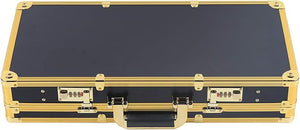 Barber Tool Travel Case Hairdresser Salon Clipper Trimmer Holder Organizer Box Tool Case with lock, Hair Styling Cutting Kit for Clipper Shears Combs Cosmetics Salon Beauty Supplies Gold