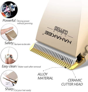 Professional Hair Trimmer Rechargeable Haircut Kit Waterproof Clippers for Men/Kids/Baby with 5 Level Tuning Blade Guide Combs Brush &amp 180 Days Guarantee