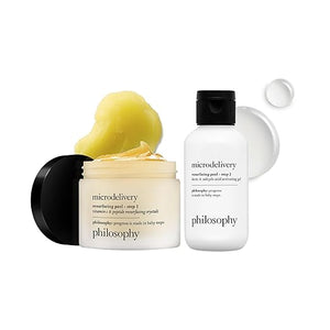 philosophy microdelivery vitamin c resurfacing peel kit - with lactic acid &amp; sunflower seed oil - two-step treatment to smooth rough texture, even skin tone and minimize the appearance of fine lin