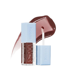 Kosas Wet Lip Oil Gloss ? Plumping Peptide Lip Treatment Gloss in Sheer Rich Brown, Hydrating with Hyaluronic Acid, Peptides &amp; Plant Oils, Non-Sticky, Vegan, Clean Beauty Lip Gloss (Cola) 0.15 oz