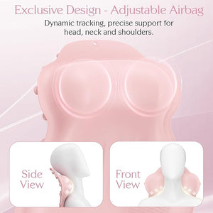 Silicone Bath Pillow New Material Bath Pillows for Tub Head Neck and Back Support Bath Tub Pillow with 4D Press Inflatable Airbag and Non-Slip Strong Suction Cups Quick-Drying Easy to Store Pink