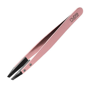 Rubis Classic Techno Stainless Steel Tweezers for Precise Eyebrows and Hair Removal Slanted Polymer Tips 1KS108 PinkRubis Switzerland Swiss Made World Renowned Precision