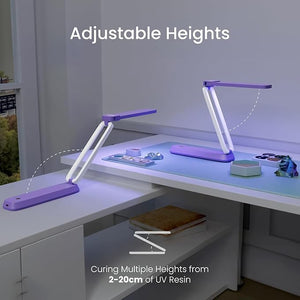 Resiners UV Resin Light UV Light for Resin Curing Wireless &amp Rechargeable Blacklight Ultraviolet LED 3-in-1 Uses Foldable UV Lamp Craft Supplies Tools for Resin Molds Jewelry Making Purple