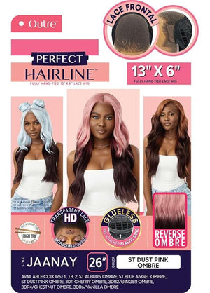 Outre Lace Front Wig -Perfect Hair Line 13X6 - Jaanay (ST BLUE ANGEL OMBRE)