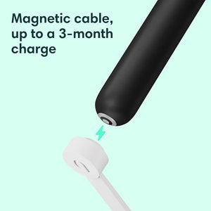 Quip Rechargeable Smart Sonic Toothbrush for Adults - Timed Electric Toothbrush with Bluetooth &amp Rewards App - Replaceable Brush Head Soft Bristles Metal Handle - Travel Toothbrush - All-Black