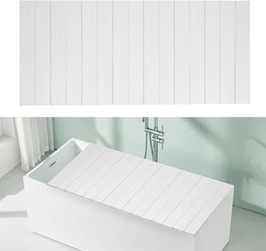 Foldable Bathtub Tray - PVC Waterproof Folding Bathtub Cover - Dustproof Shutter Bath Lid Insulation Panel for Home Bathtubs Bathroom SPA