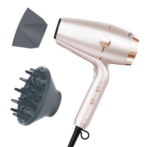 INFINITI PRO CONAIR SmoothWrap Hair Dryer Blow Dryer with Diffuser and Concentrator Attachments Advanced Plasma and Ceramic Technology for Less Frizz More Volume and Body Champagne