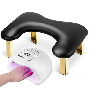 Nail Arm Rest Arm Rest for Nails Tech Foldable Nail Tech Client Arm Rest PU Leather Nail Hand Rest U Shape Manicure Hand Rests for Foot Hand Rest Black