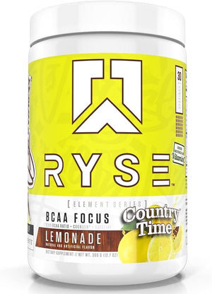 RYSE BCAA Focus Powder - Country Time Lemonade - BCAA Supplement with Electrolytes, Natural Caffeine &amp; Cognizin Supports for Hydration, Recovery, Energy, and Focus for Men &amp; Women - 30 Serving