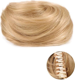 HIHELO 1-Pack Mini Claw Clip Messy Cat Ears Short Synthetic Curly Wavy Bun Extension Wig Claw Clip Women Hair Accessories (Color : 09)