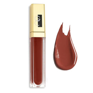 Gerard Cosmetics Color Your Smile Lip Gloss Cocoa Bean, Super Pigmented Brown Lip Gloss with LED Light and Mirror, Shiny Finish, Hydrating Brown Lipstick, Cruelty Free and Made in USA