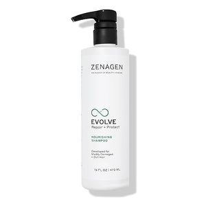 ZENAGEN Evolve Repair + Protect Nourishing Shampoo (Unisex) | Repairs &amp Strengthens Damaged Hair Promotes Thicker Fuller Hair Plant-Based Color-Safe Vegan All Hair Types