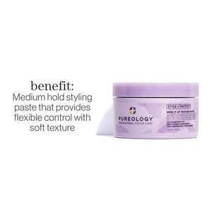 Pureology Style + Protect Mess It Up Texture Paste For Color-Treated Hair - Provides Medium Hold Texture and Shine Sulfate-Free &amp Vegan