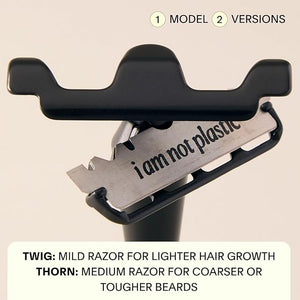 Leaf Shave | Twig Razor, Mercury - All-Metal, Eco-Friendly Shaver for Men &amp; Women; Includes 5 Stainless Steel Single-Edge Blades; Recommended for Face Shaving Lighter Hair and Sensitive Skin