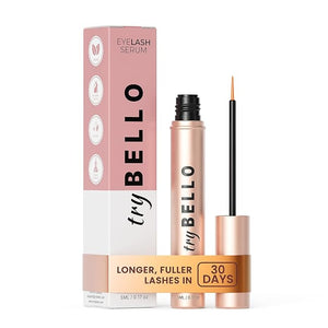 Trybello Eyelash Growth Serum | Natural Lash Serum with Lengthening &amp Thickening Formula | Biotin Peptides + Botanical Extracts | Vegan Gentle Non-Irritating Daily Use