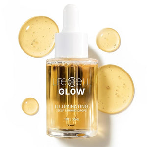 LifeCell Glow Self-Tanning Drops for Face &amp Body DHA &amp Squalane Formula Customizable Tan Streak-Free Hydrating Fragrance-Free Non-Comedogenic Safe for All Skin Types 1 Fl Oz