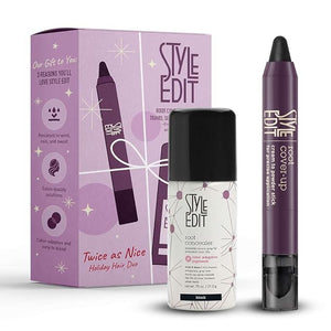 Style Edit Travel Essentials Hair Duo Root Touch Up Spray and Root Cover-Up Stick | Instant Gray Root Concealer for Grays and Roots Coverage | Black