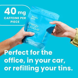 NeuroGum Energy Caffeine Gum (180 Pieces) - Sugar Free with L-theanine + Natural Caffeine + Vitamin B12 &amp B6 - Nootropic Energy &amp Focus Supplement for Women &amp Men - Keto &amp Vegan Peppe