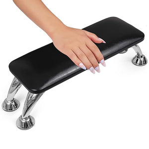 Arm Rest for Nails Tech Easy Clean Nail Arm Rest Reduce Back Pain Hand Rest for Nails Tech Sturdy Support Armrest for Nails Fits UV LED Nail Lamp Underneath Salon &amp Home Use(Black)