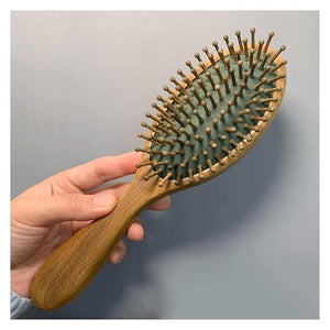 Retro Wood Massage Hairbrush Women Hair Brushes Air Cushion Hair Combs Scalp Massagers Hair Combs 8.3Inch