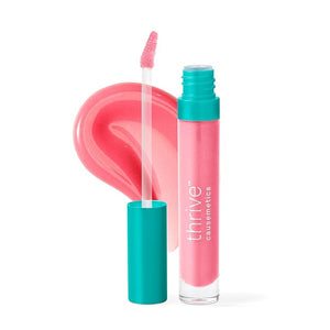 Thrive Causemetics Sheer Strength Lip Plumping Peptide Gloss, Lip Plumper with Vitamin E, Peptides, Plumps, Smooths &amp; Hydrates Lips, High Shine, Vegan &amp; Cruelty Free, Maggie (Fuchsia Pink Shim
