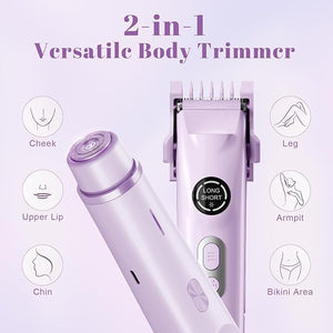 4-in-1 Waterproof Electric Bikini Trimmer &amp; Body Hair Trimmer&amp; Electric Razors for Shaving Woman- Rechargeable Shaver - IP7-compact for Travel